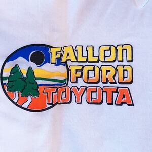 Deadstock Fallon Ford Toyota Dealer mens XL polo shirt 80s 90s Reno Nevada vtg